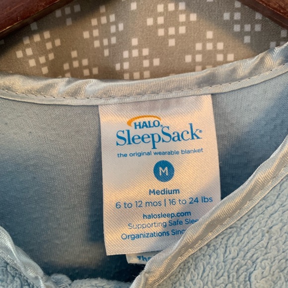 Halo Sleep Sack size M preowned Blue Back is Best Sleep Safely Baby Nightwear PJ - Picture 3 of 5
